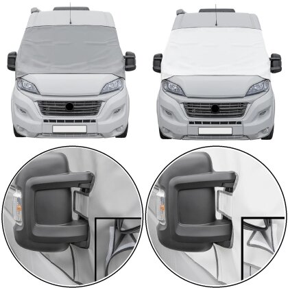 1 x Frontscheibenabdeckung für Wohnmobil Abdeckung kompatibel mit Fiat Ducato X290 ab 2014 Scheibenabdeckung für Isolierung und Sichtschutz, Farbe Weiß oder Grau