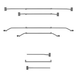 2x Flachplanenbügel für Anhänger 100-155 cm – Planenbügel Metall zur Befestigung von Flachplanen Klammer Dicke bis 3,6cm