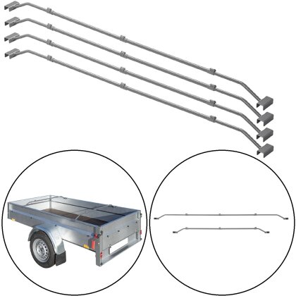 4x Flachplanenbügel für Anhänger 140-208 cm – Flachplanspanner für Stabile Plane, Anhänger Planenbefestigung Planenbügel