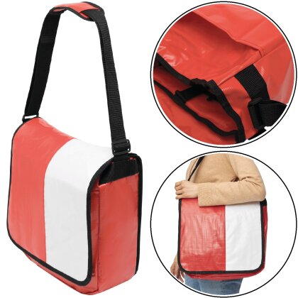 Umhängetasche rot ca. 34,5 x 31,5 x 13,5 cm abwaschbar Planentasche 14L Tasche