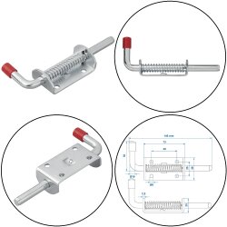 Federverriegelung mit Montageplatte und 146 mm Stift...