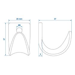 8x Planenhaken für den Anhänger 37 x 37 x 25 mm – Spannhaken als Planenbefestigung Stahl Netzhaken Schraubenloch Ø6 mm