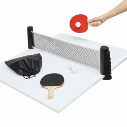 Tischtennis Set Outdoor & Indoor – Tischtennisschläger ausziehbarem Netz, 2 Schläger, 3 Bälle – Tischtennisbedarf für jede Gelegenheit!