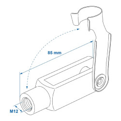 Gabelkopf 85x23mm für Sicherungsseil mit M12 Gewinde...