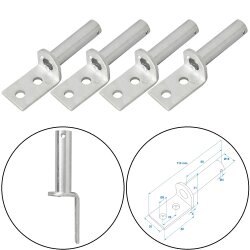 4x Ankerbolzen 110mm Daumenschrauben Ø16mm Anschweißbolzen für Anhänger LKW Gartentore etc