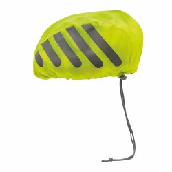 2 x Fahrradhelm Regenschutz Neon Gelb mit reflektierenden Streifen - Fahrrad Helm Regenschutz Universal passend - Kordelzug