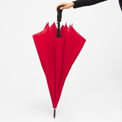 Stockschirm Automatik Groß 120cm Damen Herren Fiberglas XXL Regenschirm Rot