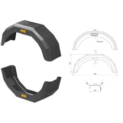 1 x Kotflügel für Anhänger 13 Zoll –...