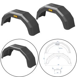 2 x Kotflügel für Anhänger, mit Reflektor,...