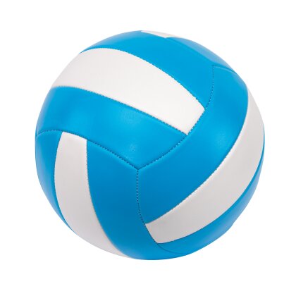 Beachball Ø20cm Beachvolleyball Größe 5 Strandball 2-lagig 272 Gr weiß- hellblau