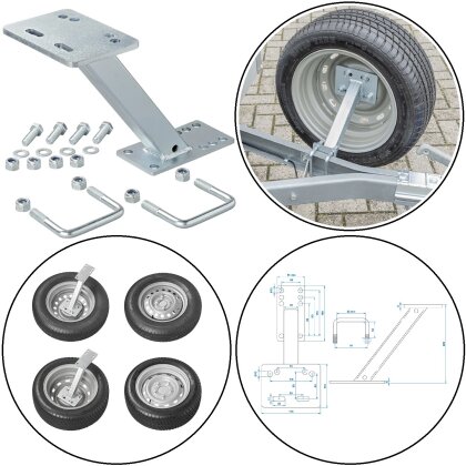 Anhänger Reserveradhalter 8-16 Zoll + U-Bügel Wohnwagen Ersatzradhalterung