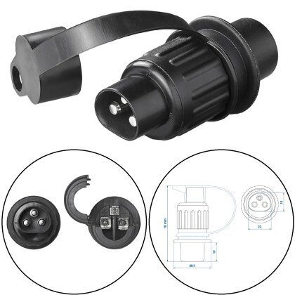 Anhängerstecker Stecker AHK 3 Polig 12V LKW Traktor PKW Anhänger Wasserdichter