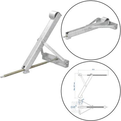 1 x Wohnwagen Stütze 450kg 615x278 Höhe 507mm Kurbelstütze auch für Anhänger