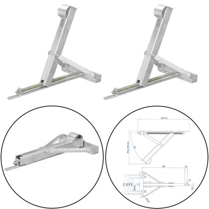 2 x Wohnwagen Stütze 450kg 559x278 Höhe 450mm Kurbelstütze auch für Anhänger