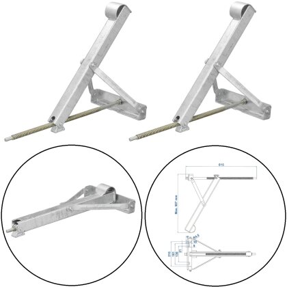 2 x Wohnwagen Stütze 450kg 615x278 Höhe 507mm Kurbelstütze auch für Anhänger