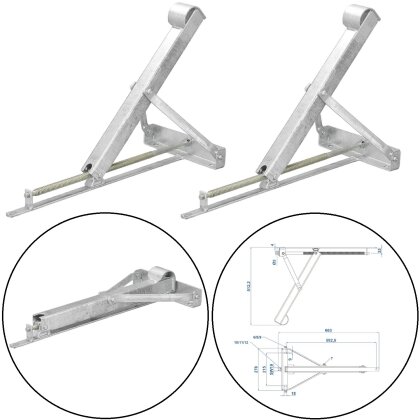 2 x Wohnwagen Stütze 450kg 663x278 Höhe 512mm Kurbelstütze auch für Anhänger