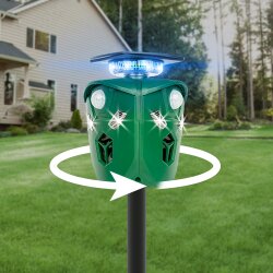 Tierschreck Solar Tiervertreiber Ultraschall + Blitzlicht 360° Marderschreck IP44