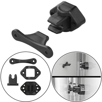 Türfeststeller 2-teilig mit Scharnier – Ideal als Türfeststeller für Wand, Türfänger und Tür zu Halter für sicheren Halt Schwarz