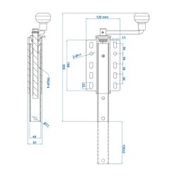 Anhänger Stützen 200Kg Stütze aus drehbar 385-535mm Ausdrehstütze links rechts am Fahrgestell Äußeres Rohr 40 x 40 mm