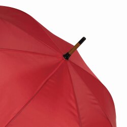 Stockschirm Groß Ø103cm für Damen, Herren mit Holzgriff - Automatik Regenschirm - Stockregenschirm Klettverschluss Rot