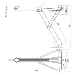 1 x Wohnwagen Stütze 800Kg – Kurbelstütze 605x260mm H500mm mit starken Trapezgewindespindeln -  Abstützen von Wohnwagen