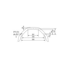 1 x Anhänger Kotflügel 750x200x350mm eckig Schutzblech für 14 Zoll Rad - verzinkt Stahlblech 1mm - Stoßfest - Modell 2075