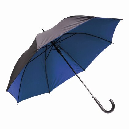 Stockschirm Ø103cm für Damen, Herren Metallstock 85cm - Automatik Regenschirm - zweifarbiges Schirmdach schwarz / blau