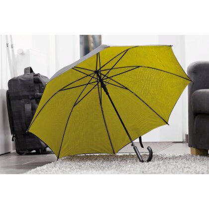 Stockschirm Ø103cm für Damen, Herren Metallstock 85cm - Automatik Regenschirm - zweifarbiges Schirmdach schwarz / gelb