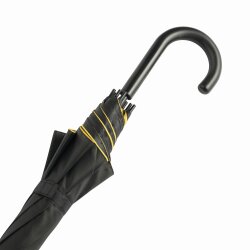 Stockschirm Ø103cm für Damen, Herren Metallstock 85cm - Automatik Regenschirm - zweifarbiges Schirmdach schwarz / gelb