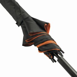 Stockschirm Ø103cm für Damen, Herren Metallstock 85cm - Automatik Regenschirm - zweifarbiges Schirmdach schwarz / orange