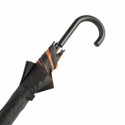 Stockschirm Ø103cm für Damen, Herren Metallstock 85cm - Automatik Regenschirm - zweifarbiges Schirmdach schwarz / orange