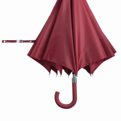 Stockschirm Ø103cm Damen, Herren Aluminiumstock 87cm - Automatik Regenschirm - Fiberglasspeichen dunkelrot Wabenstruktur