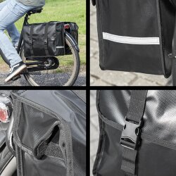 Fahrradtasche für Gepäckträger 40L - wasserdichte Fahrradtaschen 1,69kg doppeltasche für E-Bike abnehmbare Gepäcktasche