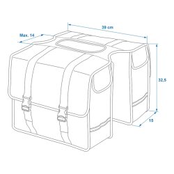 Fahrradtasche Gepäckträger 39x32,5x15cm 1,69Kg Wasserdicht - Schnellspanner 40L - Reflektorstreifen - Auch für E-Bikes