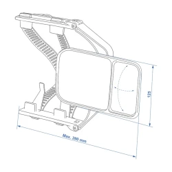 Spiegel Wohnwagen mit Zusatzspiegel Toter-Winkel-Spiegel Blickfeld 150x120mm E57 geeignet für Auto - SUV und Transporter