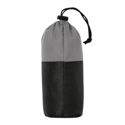 Reiseschlafsack ultraleicht grau/schwarz – Hüttenschlafsack für Erwachsene, 295 g, mit Kissen-Fach - platzsparend Ø9 x 22 cm Gr 210 x 75 cm