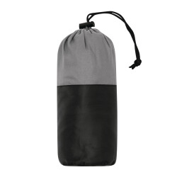 Reiseschlafsack ultraleicht grau/schwarz – Hüttenschlafsack für Erwachsene, 295 g, mit Kissen-Fach - platzsparend Ø9 x 22 cm Gr 210 x 75 cm