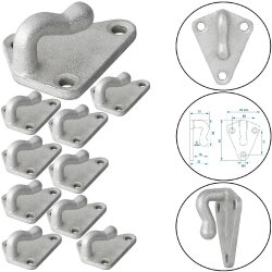 10x Dreiloch Planenhaken 50x40mm – Haken für...