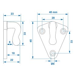 10x Dreiloch Planenhaken 50x40mm – Haken für Plane zur Anhängerplane Befestigung | Anhängerbefestigung Plane Anhänger