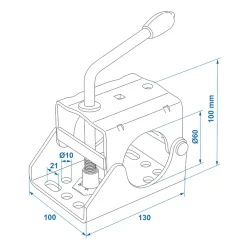 Klemmschelle 60mm für Stützrad – Halterung für Anhänger, Zubehör und Ersatzteile, Klemmhalterung und Stützradhalter