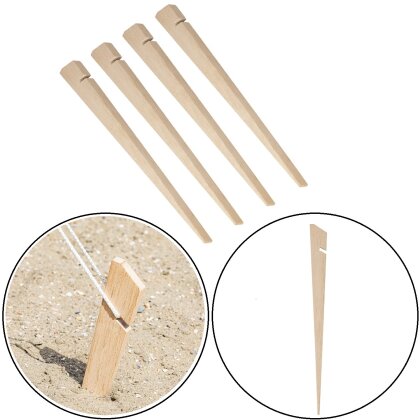 4 x Holzheringe 40cm pro Stk 78Gr Holz Hering Sandheringe Schnurhaken Zelthering