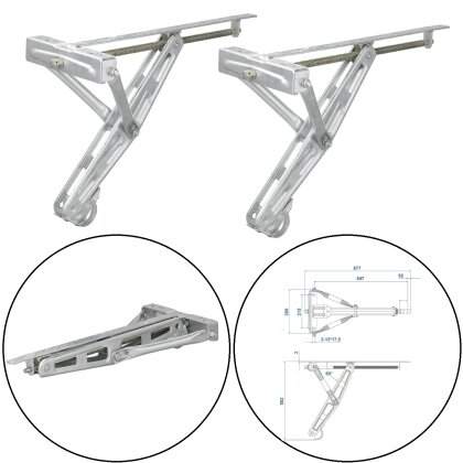 2x Wohnwagen Stützen bis 1500kg – Drehstützen 677x280mm Ausdrehstützen H502mm Wohnwagenstützen | Stützfüße Kurbelstütze