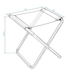 2x Klappstühle - 1 mit Tischplatte, 1 ohne Abmessungen 40x40cm Sitzhöhe 45cm Fußhocker aus Aluminium max. 100kg – tragbarer Campinghocker