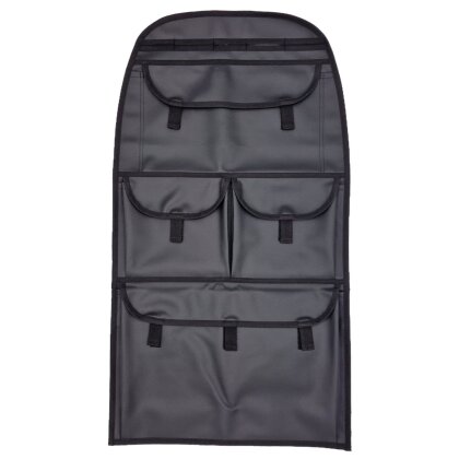 Premium Autositz-Organizer, 76 x 42cm, aus strukturiertem Kunstleder - Auto Organizer für Wohnmobile, Lkw und Pkw, auch passend für Transporter T5 T6 - Befestigung Gummibändern