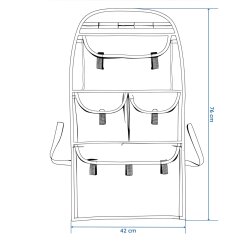 Premium Autositz-Organizer, 76 x 42cm, aus strukturiertem Kunstleder - Auto Organizer für Wohnmobile, Lkw und Pkw, auch passend für Transporter T5 T6 - Befestigung Gummibändern