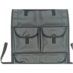 Premium Autositz-Organizer, 76 x 42cm, aus strukturiertem Kunstleder - Auto Organizer für Wohnmobile, Lkw und Pkw, auch passend für Transporter T5 T6 - Befestigung Gummibändern