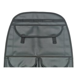 Premium Autositz-Organizer, 76 x 42cm, aus strukturiertem Kunstleder - Auto Organizer für Wohnmobile, Lkw und Pkw, auch passend für Transporter T5 T6 - Befestigung Gummibändern