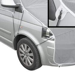 Frontscheiben Abdeckung kompatibel Volkswagen T5/T6 – Abdeckplane für Wohnwagen mit UV-Schutz, isolierendem 160 gsm Vliesstoff, Spiegelschlitzen & Spanngurten